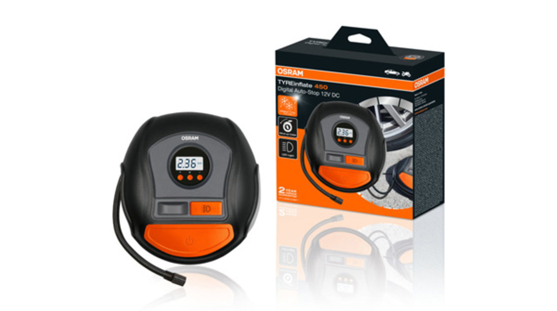 Compresor Auto 12v 120 W Cu Afisaj Digital Tyreinflate 450 Osram Ams-osram OTI450