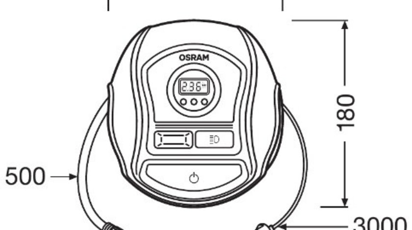 Compresor Auto 12v 120 W Cu Afisaj Digital Tyreinflate 450 Osram Ams-osram OTI450