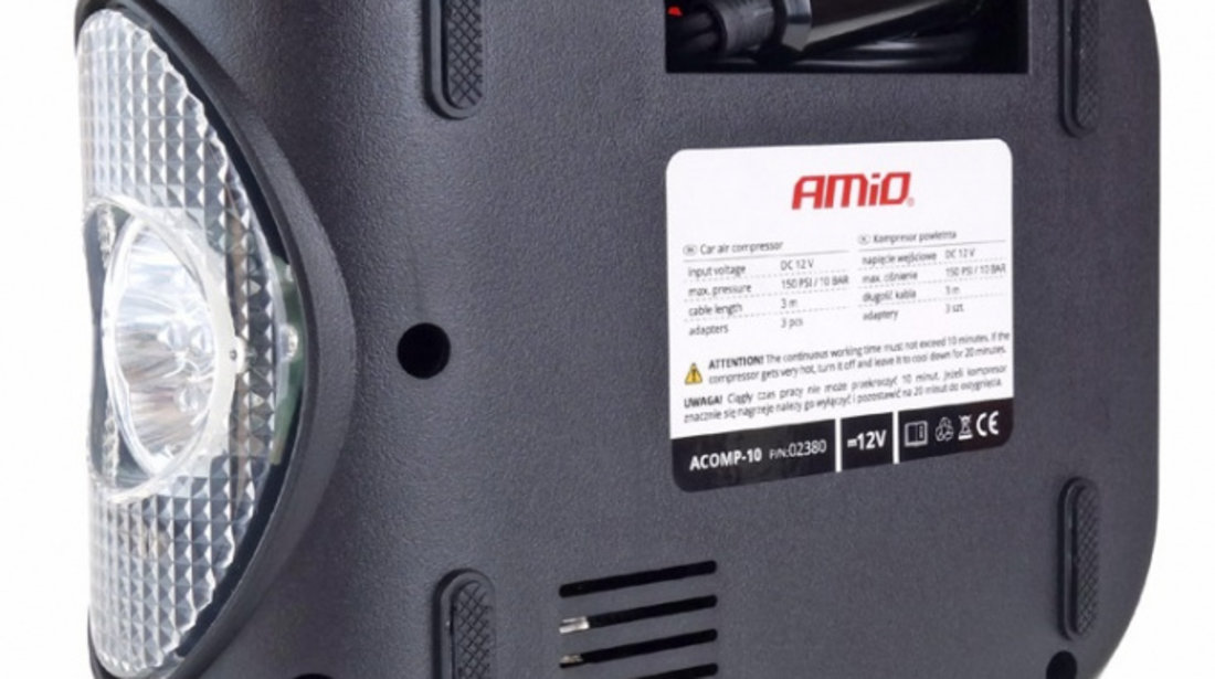 Compresor Auto Digital Led Lcd 12V Amio ACOMP-10 02380