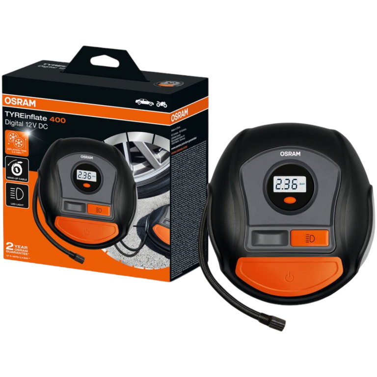 Compresor Auto Osram TYREinflate 400 12V 120W Cu Afisaj Digital OTI400