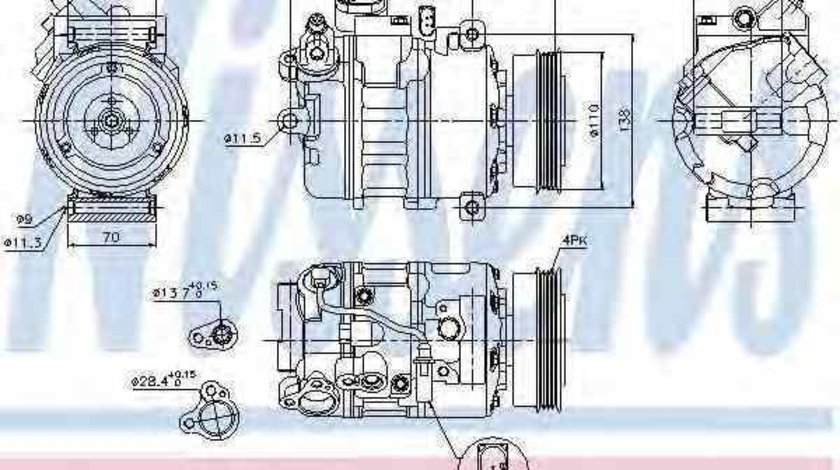 compresor clima aer conditionat AUDI A4 8E2 B6 NISSENS 89023