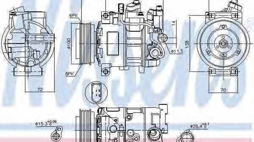 Compresor clima aer conditionat AUDI A4 8EC B7 Producator NISSENS 89052