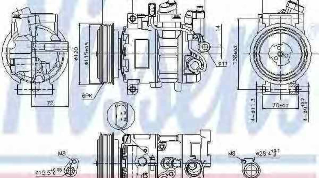 compresor clima aer conditionat AUDI A4 8K2 B8 NISSENS 89415