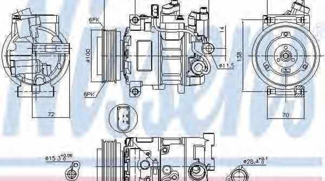 compresor clima aer conditionat AUDI A4 Avant 8E5 B6 NISSENS 89052