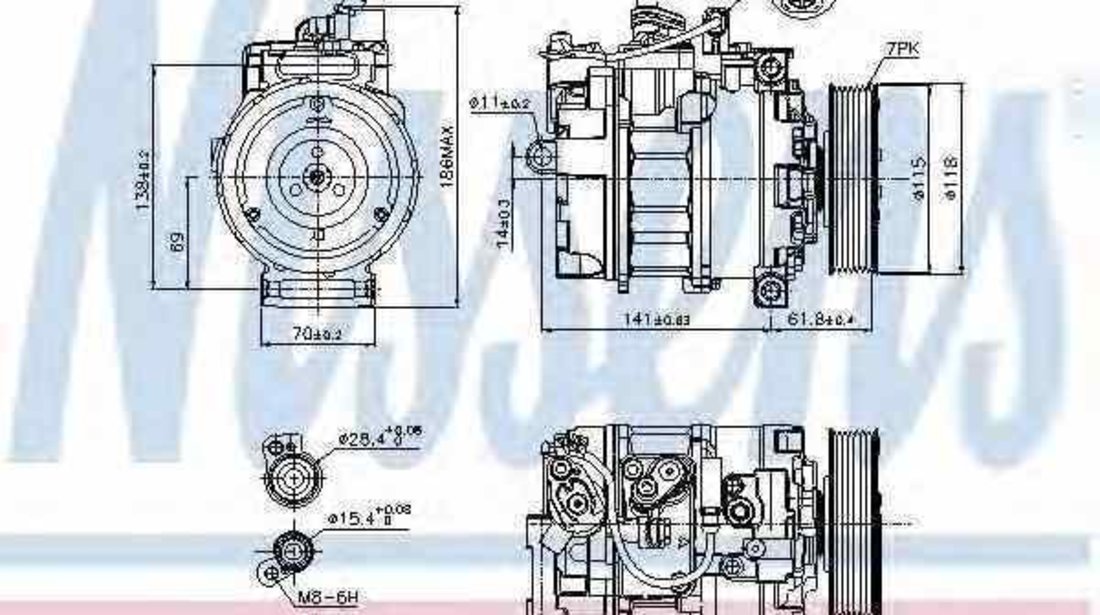 compresor clima aer conditionat AUDI A8 4E NISSENS 89210