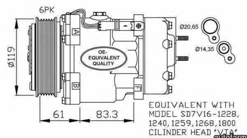 compresor clima aer conditionat CITROËN BERLINGO caroserie M NRF 32198