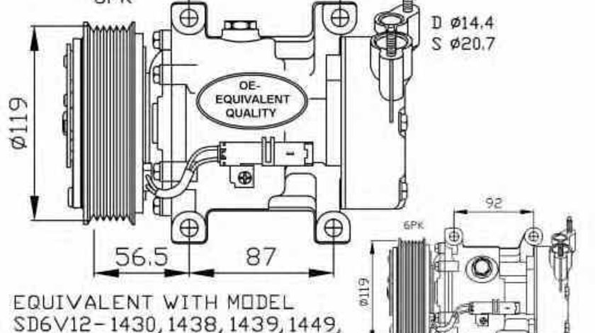 compresor clima aer conditionat CITROËN BERLINGO MF NRF 32227