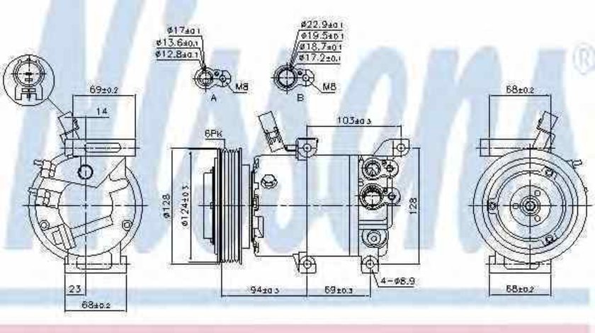 compresor clima aer conditionat HYUNDAI i20 PB PBT Producator NISSENS 890176