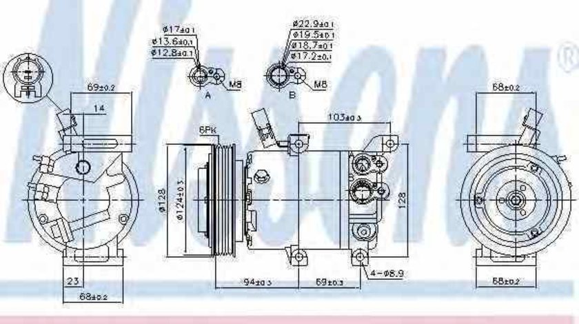 compresor clima aer conditionat HYUNDAI i20 PB PBT NISSENS 890176