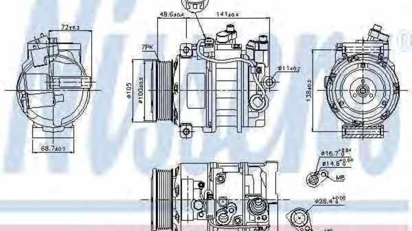 compresor clima aer conditionat MERCEDES-BENZ CLK Cabriolet A209 NISSENS 89520