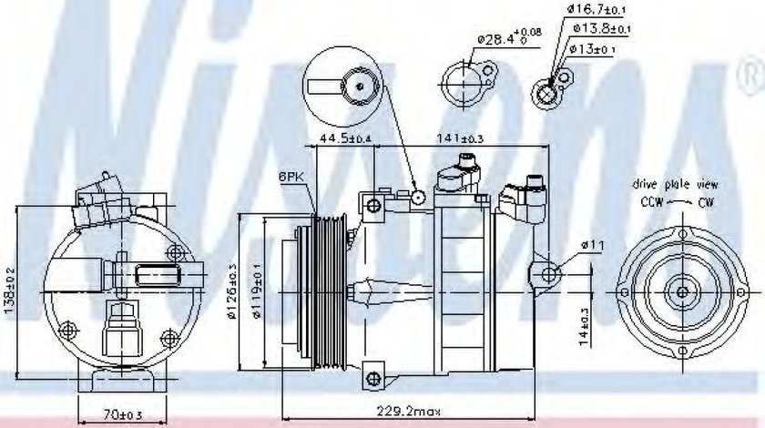 Compresor clima / aer conditionat MERCEDES C-CLASS Combi (S202) (1996 - 2001) NISSENS 89022 produs NOU