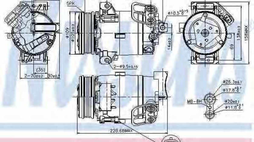 compresor clima aer conditionat OPEL ASTRA H L48 NISSENS 89216