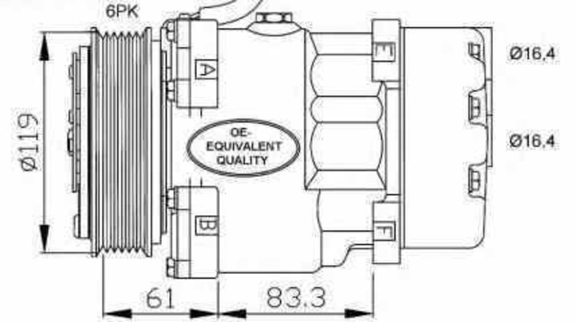 Compresor clima aer conditionat PEUGEOT 206 hatchback 2A/C NRF 32040