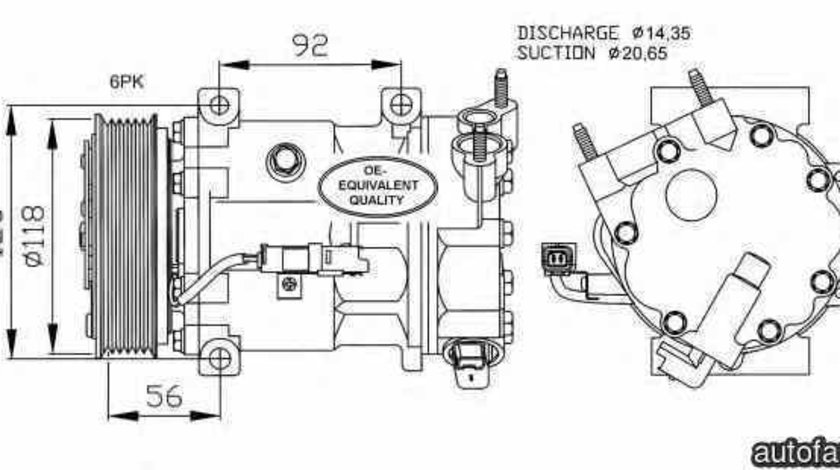 Compresor clima aer conditionat PEUGEOT 406 8B NRF 32240