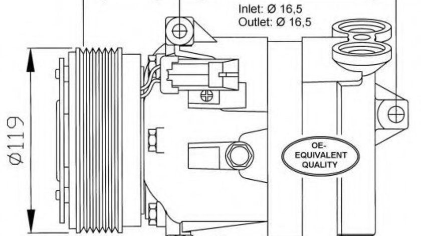 Compresor clima / aer conditionat SAAB 9-5 (YS3E) (1997 - 2009) NRF 32021 produs NOU