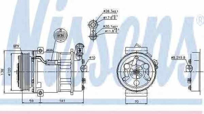 Compresor clima aer conditionat VAUXHALL VECTRA Mk II C NISSENS 89124