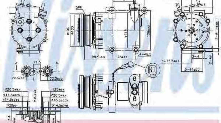 compresor clima aer conditionat VOLVO V50 MW NISSENS 89327