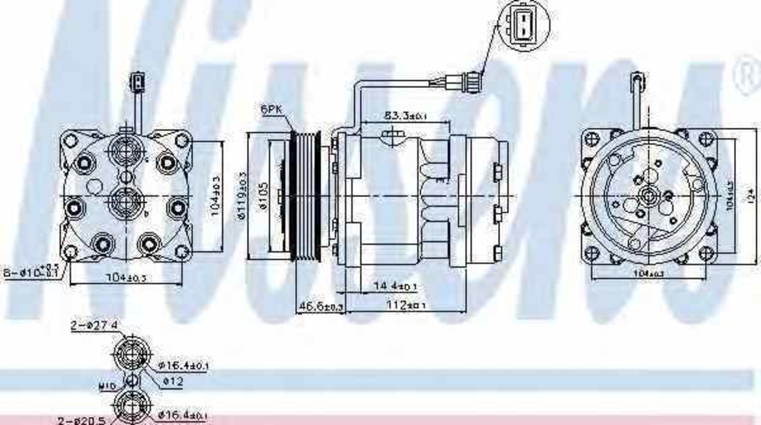 compresor clima aer conditionat VW LT 28-35 II bus 2DB 2DE 2DK NISSENS 89083