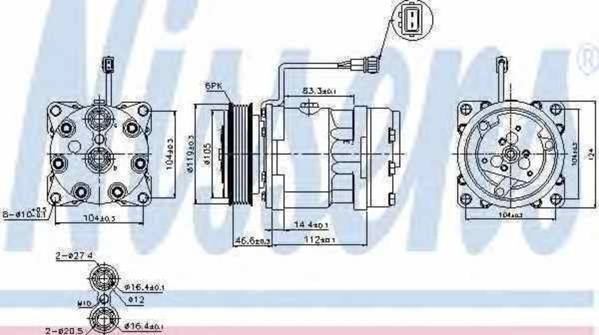 Compresor clima aer conditionat VW LT 28-35 II bus 2DB 2DE 2DK NISSENS 89083