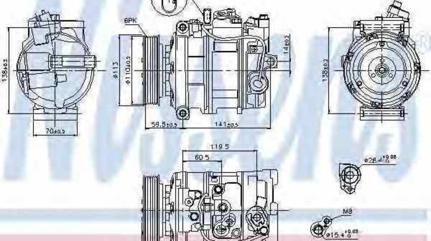 compresor clima aer conditionat VW PHAETON 3D Producator NISSENS 89091