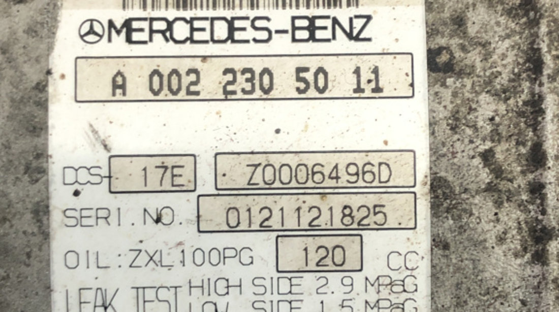 Compresor clima Mercedes Benz C220d W204 2.2 CDI 170cp sedan 2011 (A0022305011)