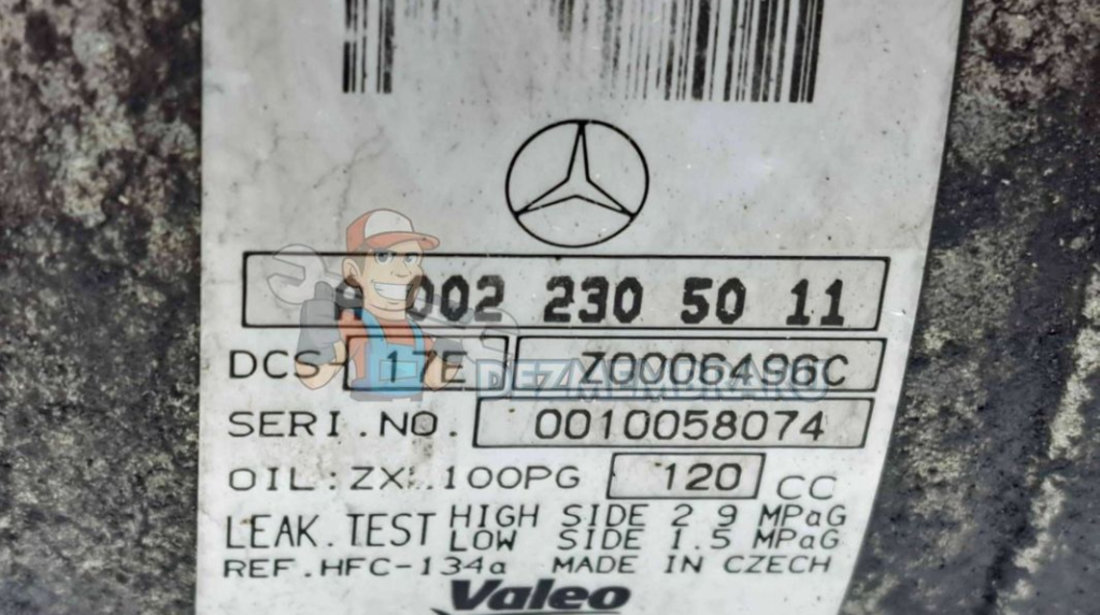 Compresor clima Mercedes Clasa C (W204) [Fabr 2007-2014] A0022305011 2.2 CDI 651911