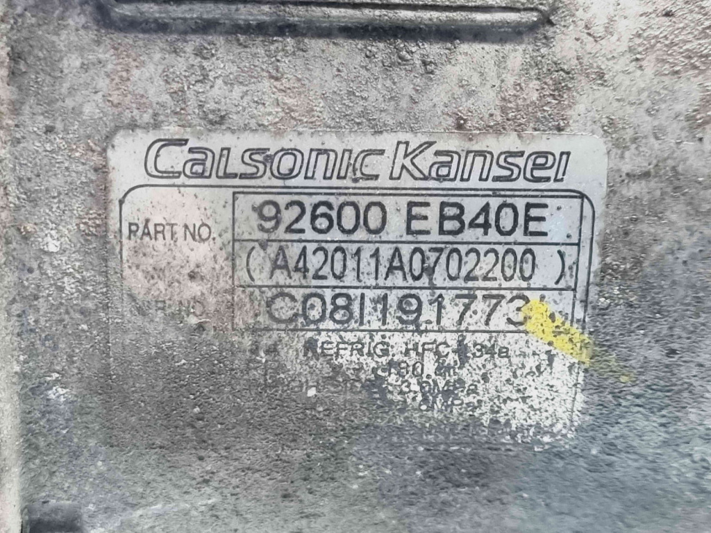 Compresor clima Nissan Navara (D40) [Fabr 2005-2014] 92600EB40E 2.5 DCI YD25DDI 2.5 DCI YD25DDI 80KW / 109CP