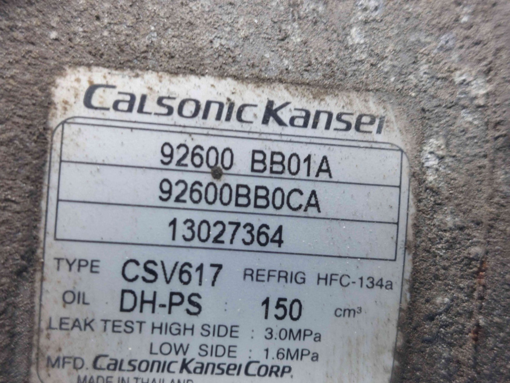 Compresor clima Nissan Qashqai (2) Facelift [Fabr 2009-2013] 92600BB0CA 1.6 B HR16DE 1.6 B HR16DE 77KW / 105CP