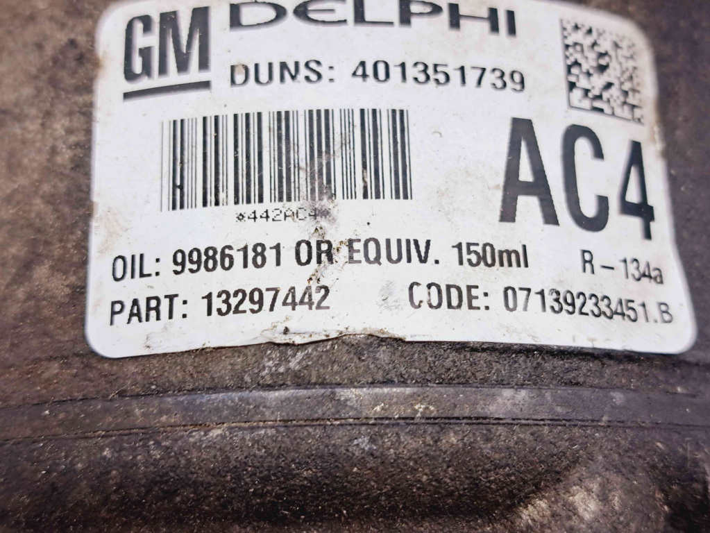 Compresor clima Opel Astra J [Fabr 2009-2015] 13297442 1.6 Benz A16XER 1.6 Benz A16XER 77KW / 105CP