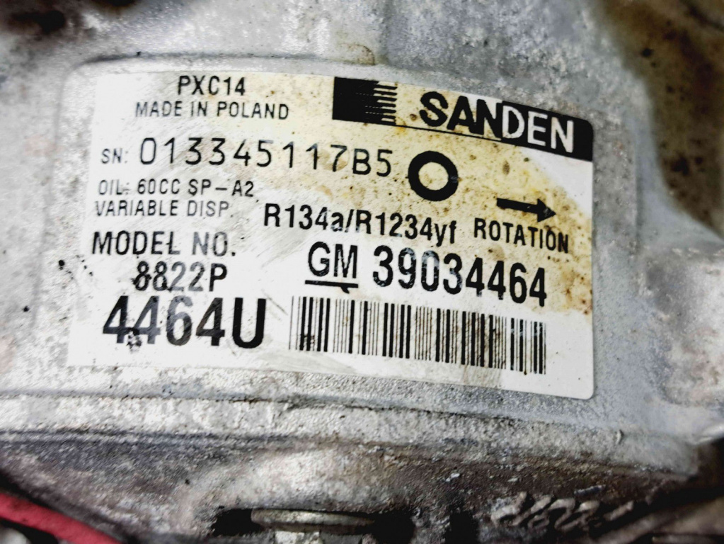 Compresor clima Opel Astra K Hatchback [Fabr 2015-2022] 39034464 1.6 LWV B16DTU 1.6 LWV B16DTU 77KW / 105CP
