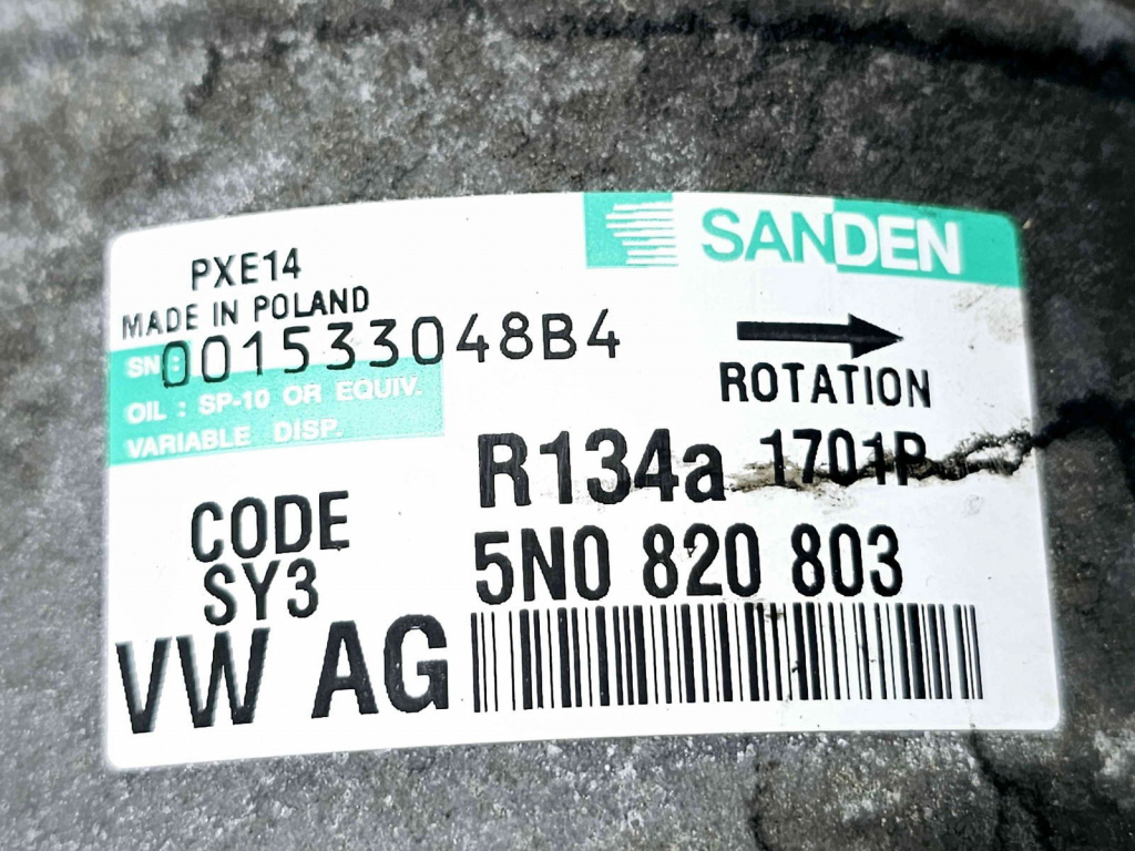 Compresor clima Skoda Superb II (3T4) [Fabr 2008-2015] 5N0820803 1.9 TDI BLS 77KW / 105CP