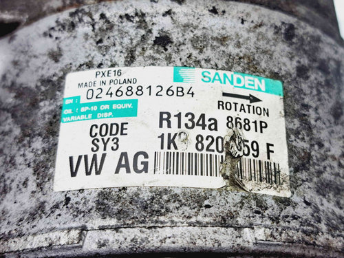 Compresor clima Volkswagen Golf 5 (1K1) [Fabr 2004-2008] 1K9820859F 1.9 TDI BXE 77KW / 105CP 1.9 TDI...