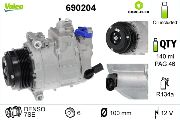 Compresor, climatizare (690204 VALEO) VW