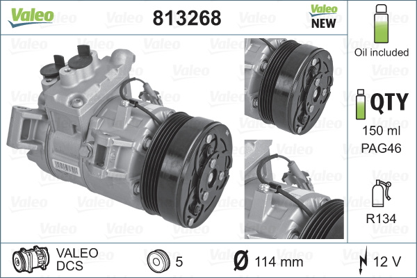 Compresor, climatizare (813268 VALEO) SUZUKI