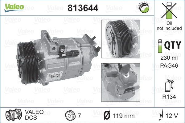 Compresor, climatizare (813644 VALEO) OPEL,RENAULT,VAUXHALL