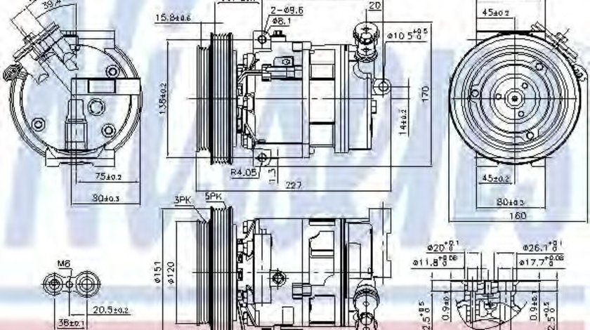 Compresor, climatizare ALFA ROMEO 159 (939) (2005 - 2011) NISSENS 89396 piesa NOUA