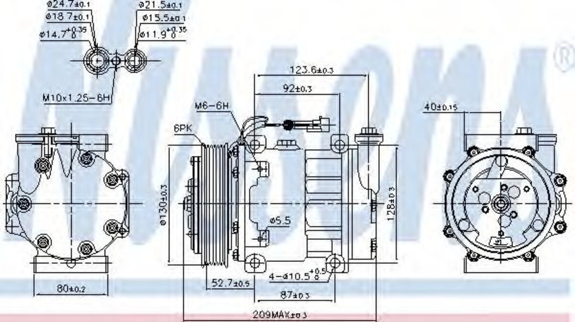 Compresor, climatizare ALFA ROMEO 166 (936) (1998 - 2007) NISSENS 89120 piesa NOUA