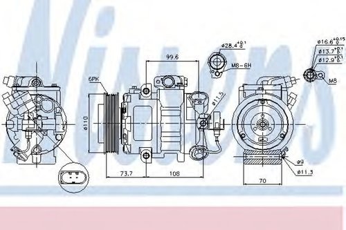 Compresor, climatizare AUDI A2 (8Z0) (2000 - 2005) NISSENS 89026 piesa NOUA