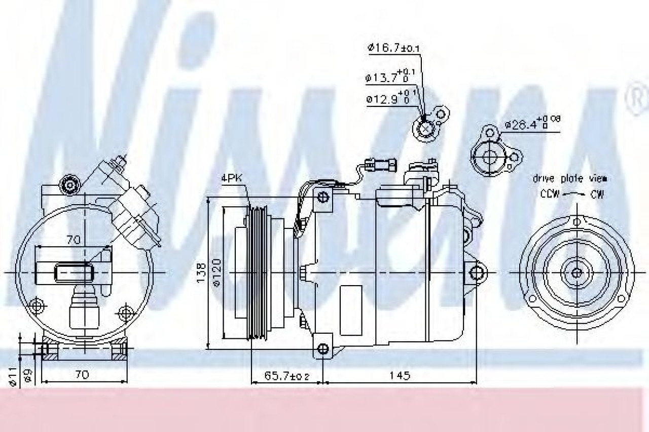 Compresor, climatizare AUDI A4 (8D2, B5) (1994 - 2001) NISSENS 89027 piesa NOUA