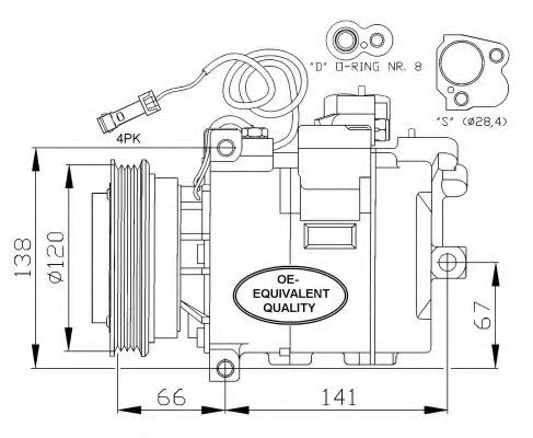 Compresor, climatizare AUDI A4 (8D2, B5) (1994 - 2001) NRF 32104 piesa NOUA