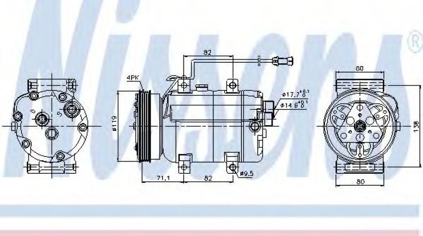 Compresor, climatizare AUDI A4 (8D2, B5) (1994 - 2001) NISSENS 89029 piesa NOUA