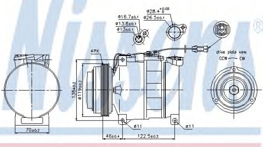 Compresor, climatizare AUDI A4 (8D2, B5) (1994 - 2001) NISSENS 89045 piesa NOUA