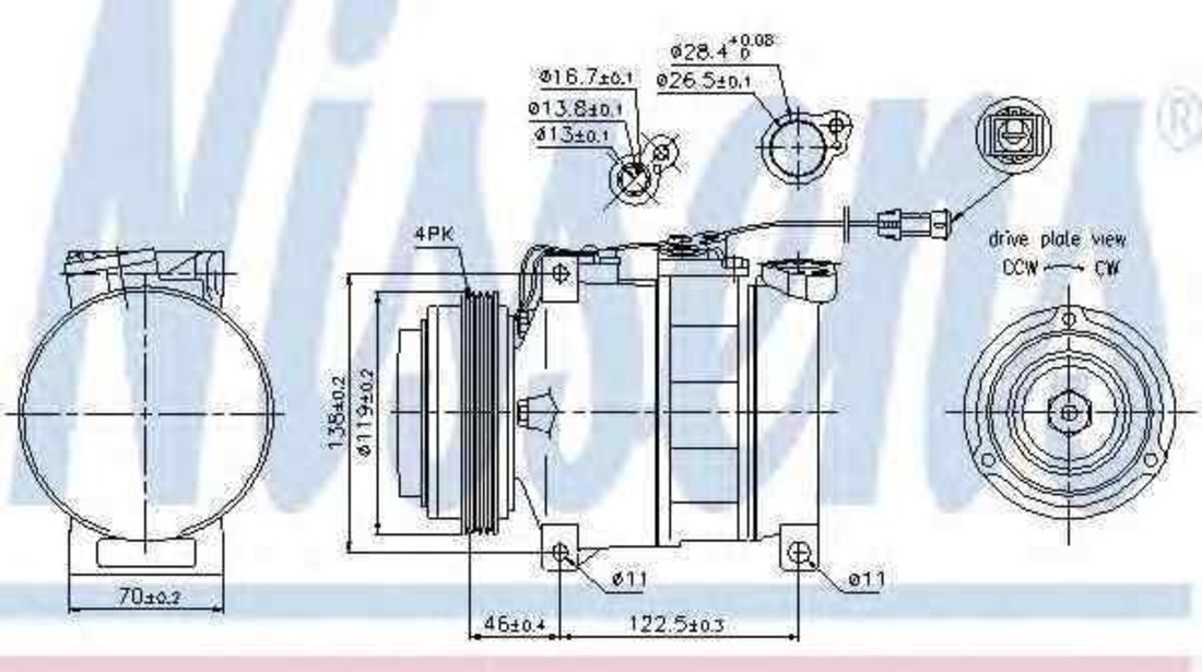 Compresor, climatizare AUDI A4 (8D2, B5) NISSENS 89045