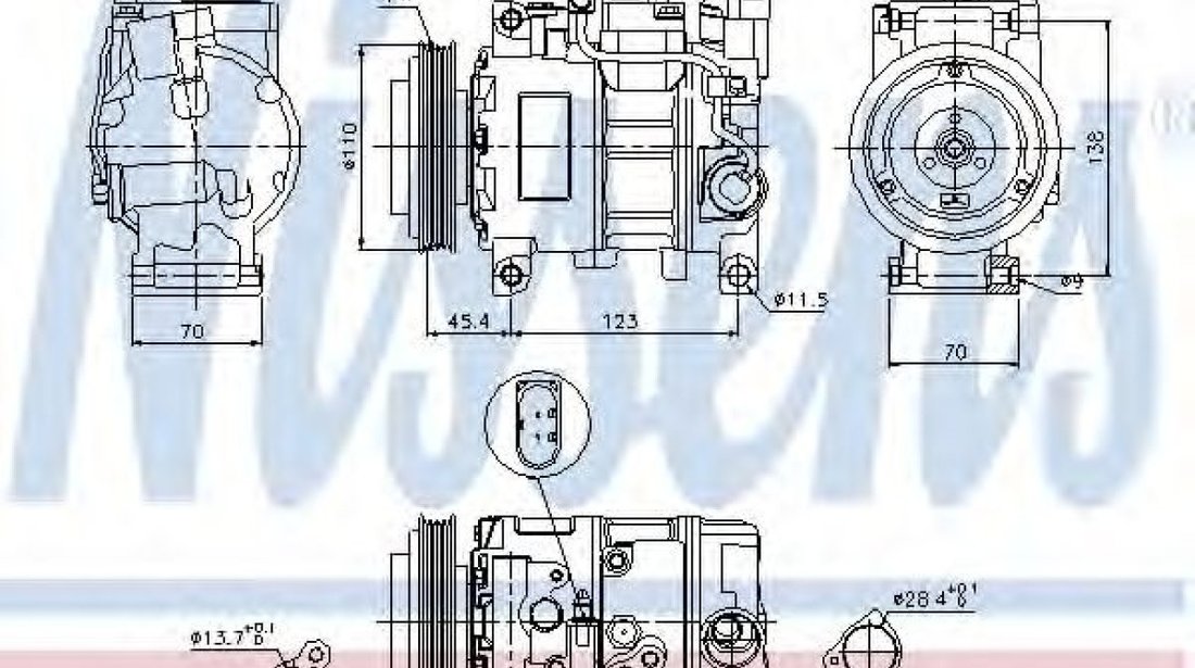 Compresor, climatizare AUDI A4 (8E2, B6) (2000 - 2004) NISSENS 89049 piesa NOUA