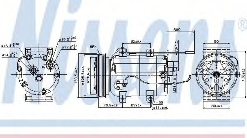 Compresor, climatizare AUDI A4 Avant (8D5, B5) (1994 - 2001) NISSENS 89101 piesa NOUA
