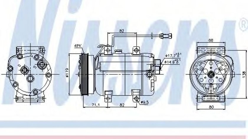 Compresor, climatizare AUDI A4 Avant (8D5, B5) (1994 - 2001) NISSENS 89029 piesa NOUA