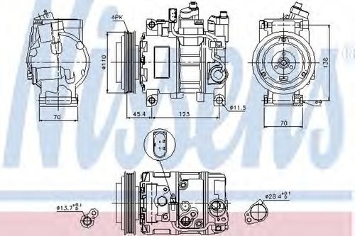 Compresor, climatizare AUDI A4 Avant (8E5, B6) (2001 - 2004) NISSENS 89049 piesa NOUA