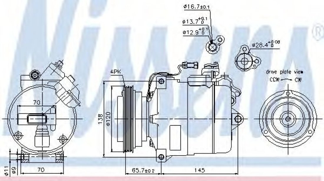 Compresor, climatizare AUDI A6 (4B2, C5) (1997 - 2005) NISSENS 89027 piesa NOUA