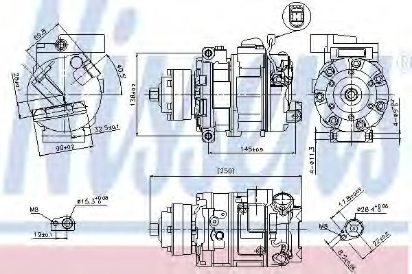 Compresor, climatizare AUDI A6 (4F2, C6) (2004 - 2011) NISSENS 89418 piesa NOUA