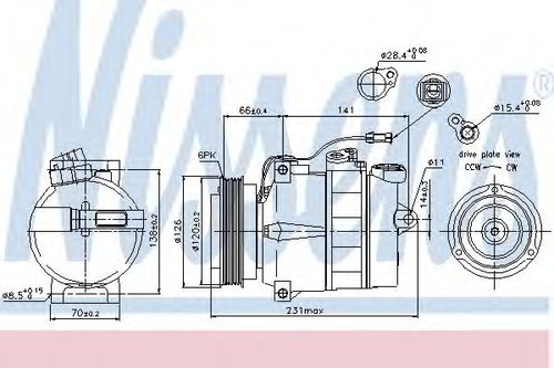 Compresor, climatizare AUDI A6 Avant (4B5, C5) (1997 - 2005) NISSENS 89054 piesa NOUA